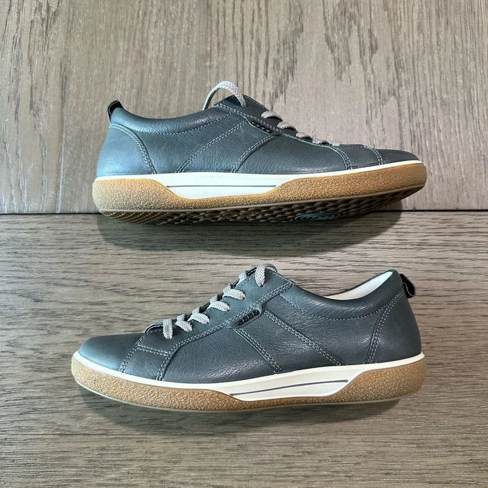 ECCO Chase Women’s Gray Leather Casual Comfort Sneakers Size 37 (6-6.5) - Picture 8 of 11